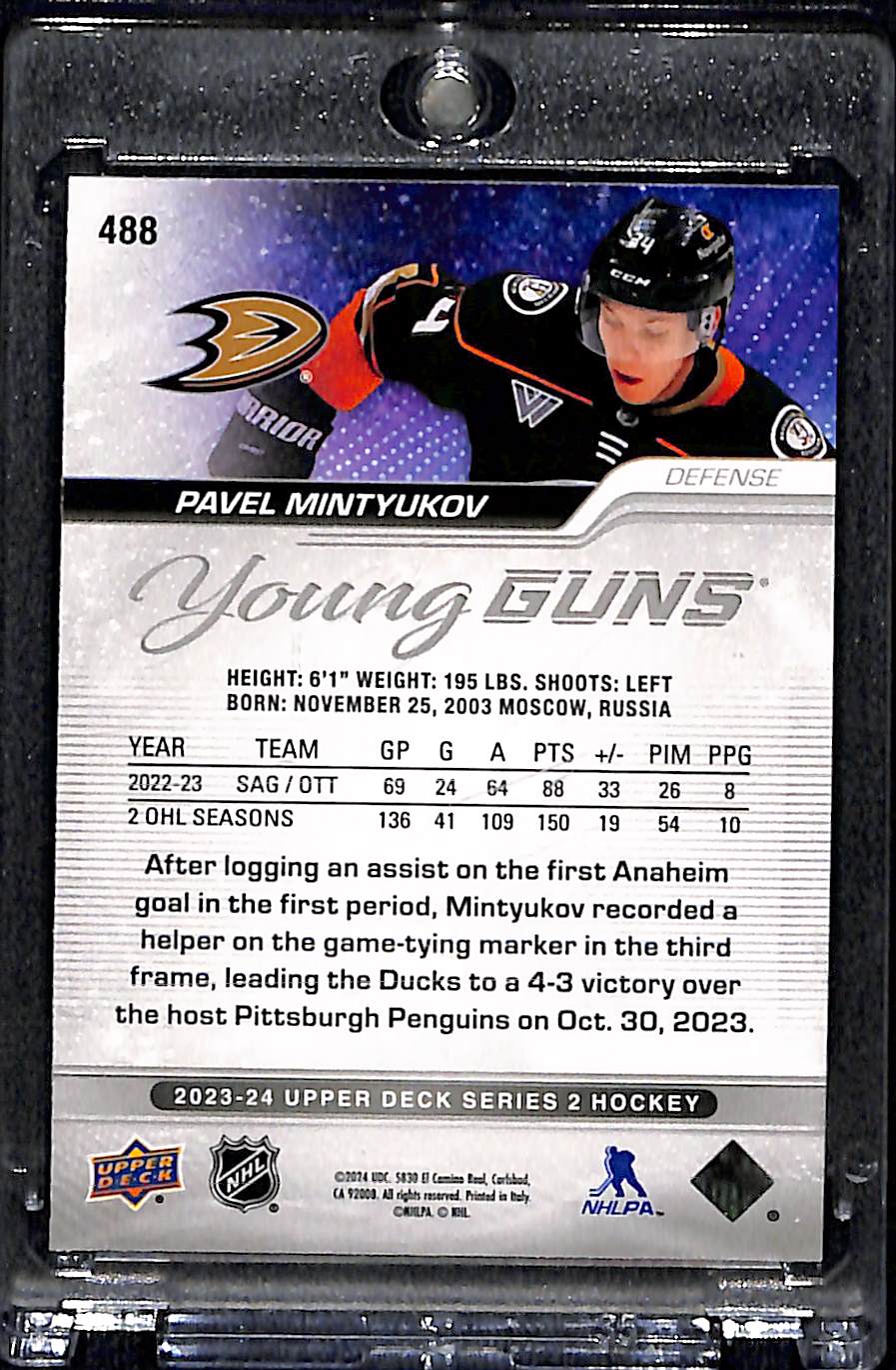 2023-24 Upper Deck Series 2 Pavel Mintyukov #488