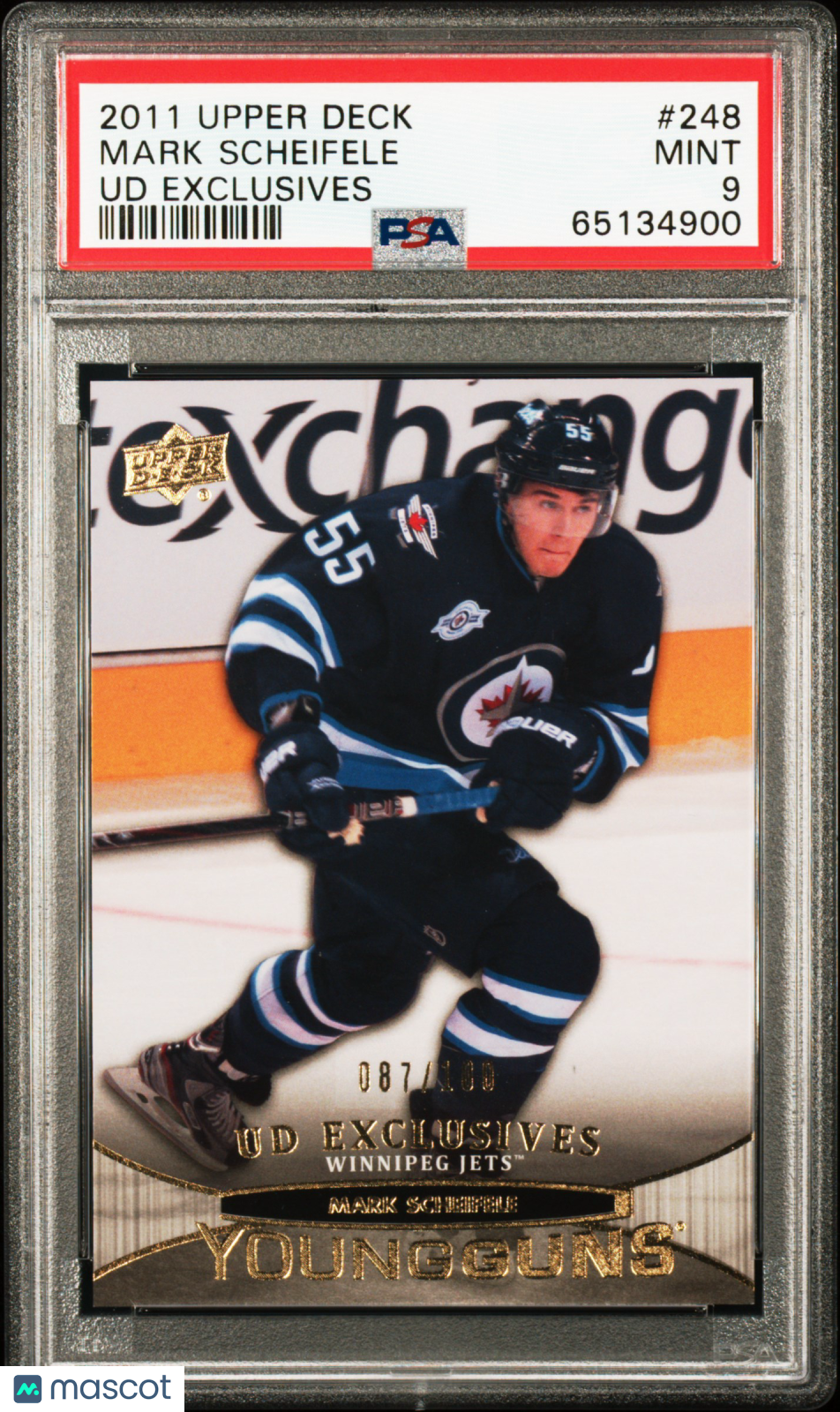 2011 Upper Deck Mark Scheifele #248 UD Exclusives 087/100 PSA 9