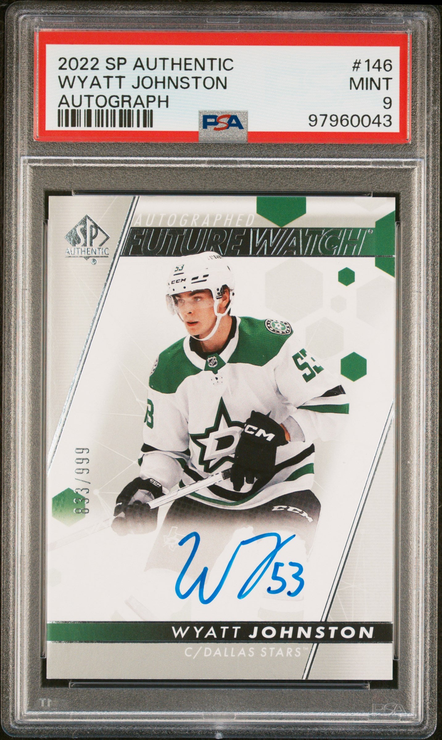 2022 SP Authentic Wyatt Johnston #146 PSA 9