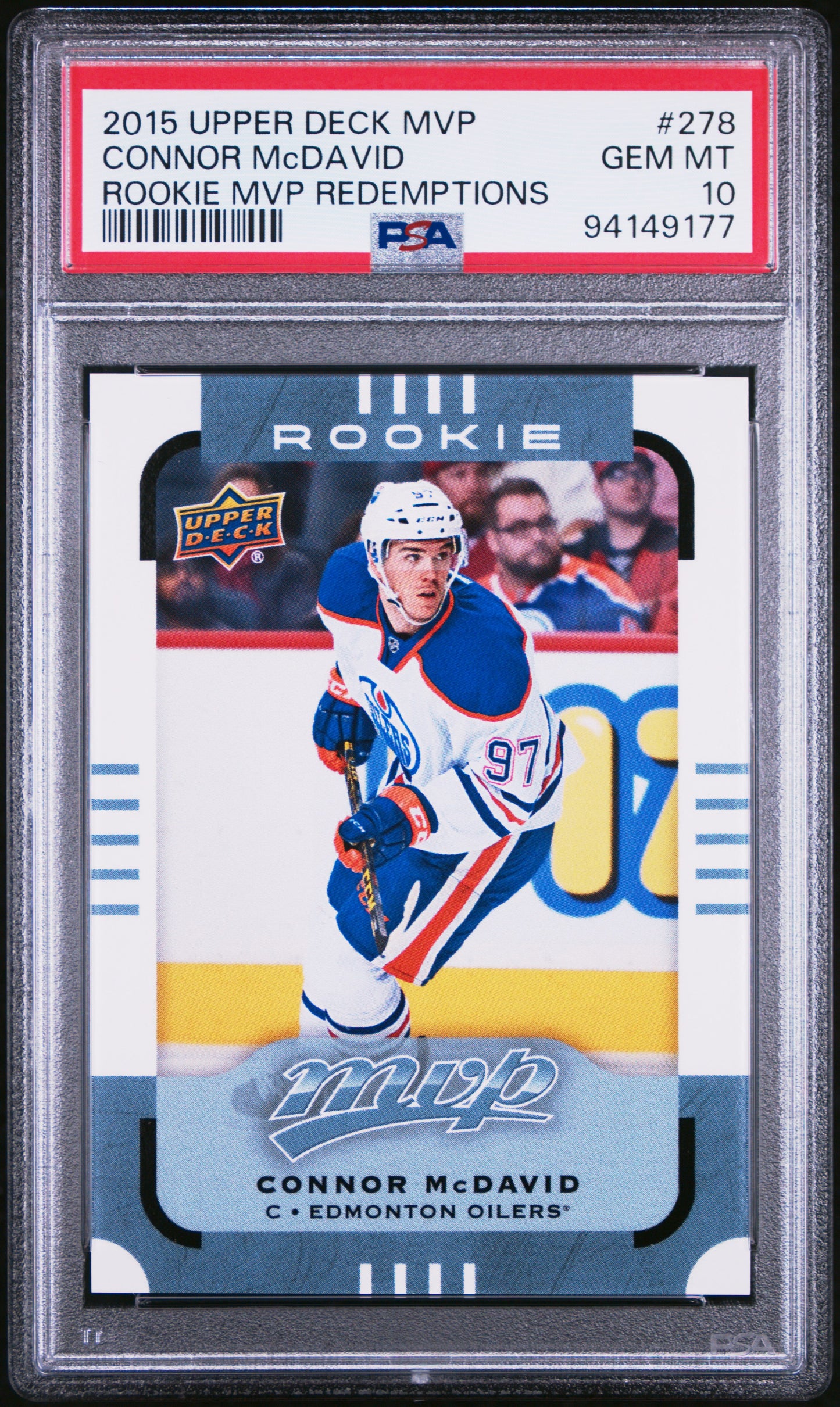 2015 Upper Deck MVP Connor McDavid #278 PSA 10