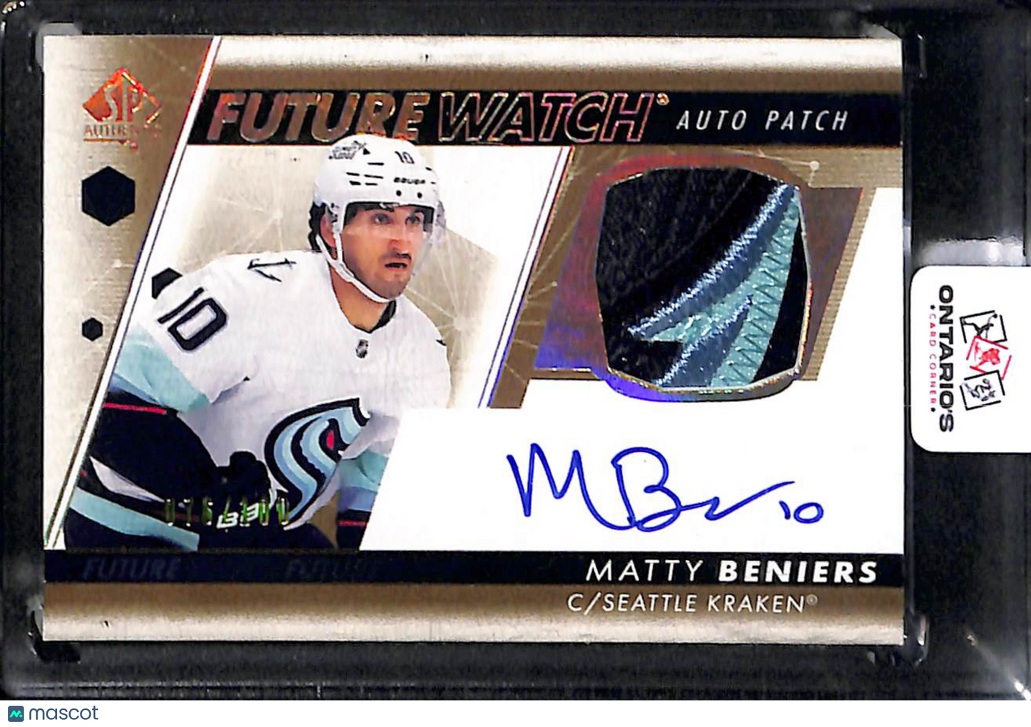 2023 2022-23 Upper Deck SP Authentic Future Watch Auto Patch Matty Beniers #FWAP-BE Future Watch Auto Patch Auto Patch