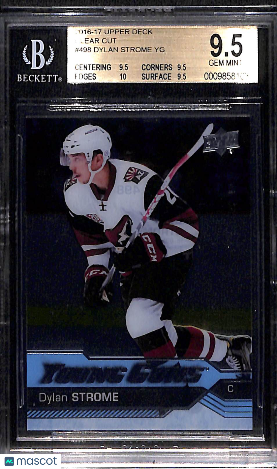 2016 Upper Deck Clear Cut Dylan Strome YG #498 BGS 9.5