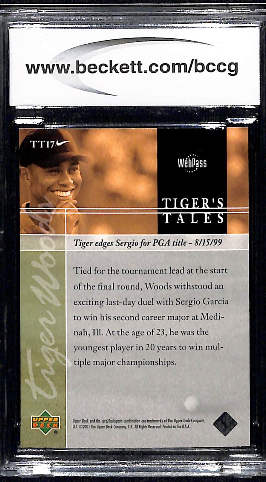 2001 Upper Deck Tiger's Tales Tiger Woods #TT17 BCCG