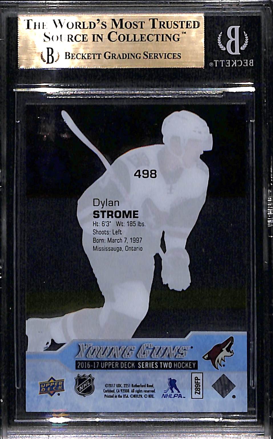 2016 Upper Deck Clear Cut Dylan Strome YG #498 BGS 9.5