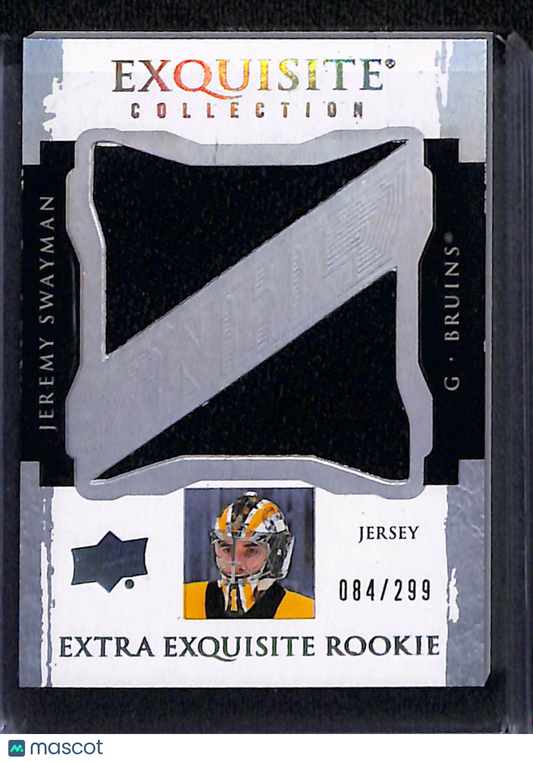 2022 2021-22 Upper Deck Exquisite Collection Extra Exquisite Rookie Jeremy Swayman #ECER-JS Extra Exquisite Rookie Rookie 084/299 Jersey