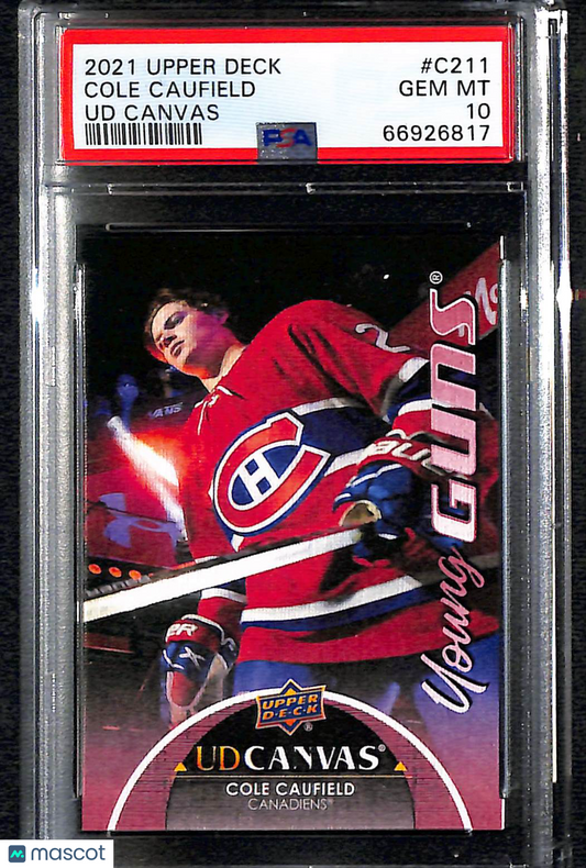 2021-2022 Upper Deck UD Canvas Cole Caufield #C211 PSA 10