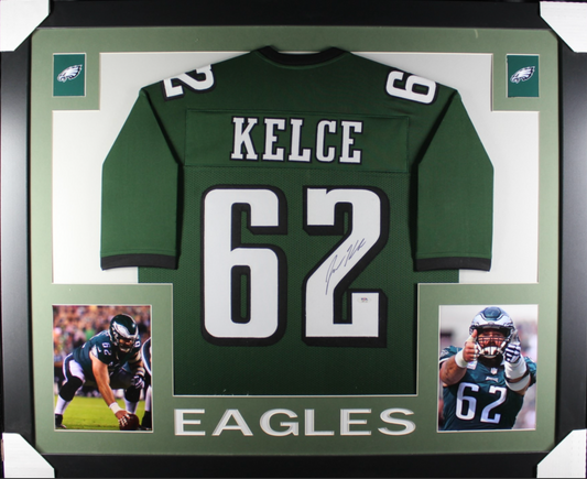 2023 Jason Kelce Philadelphia Eagles Signed Jason Kelce Signed Custom Framed Jersey Display (PSA) Football Jersey Jersey