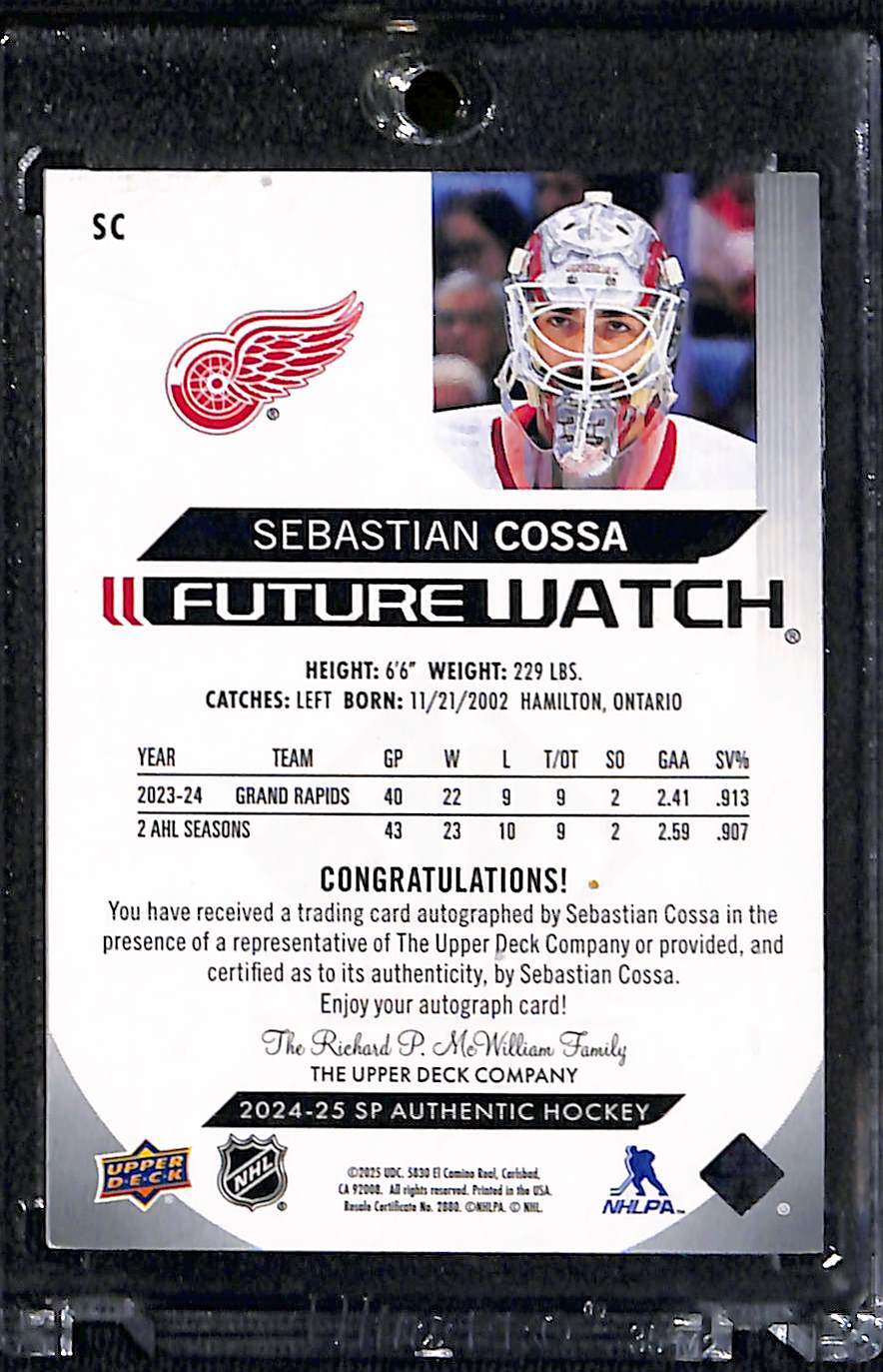2024-25 Upper Deck SP Authentic Future Watch Sebastian Cossa #SC Autograph 810/999