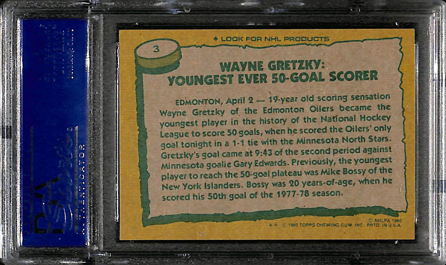 1980 Topps Wayne Gretzky #3 Record Breaker MC PSA 9