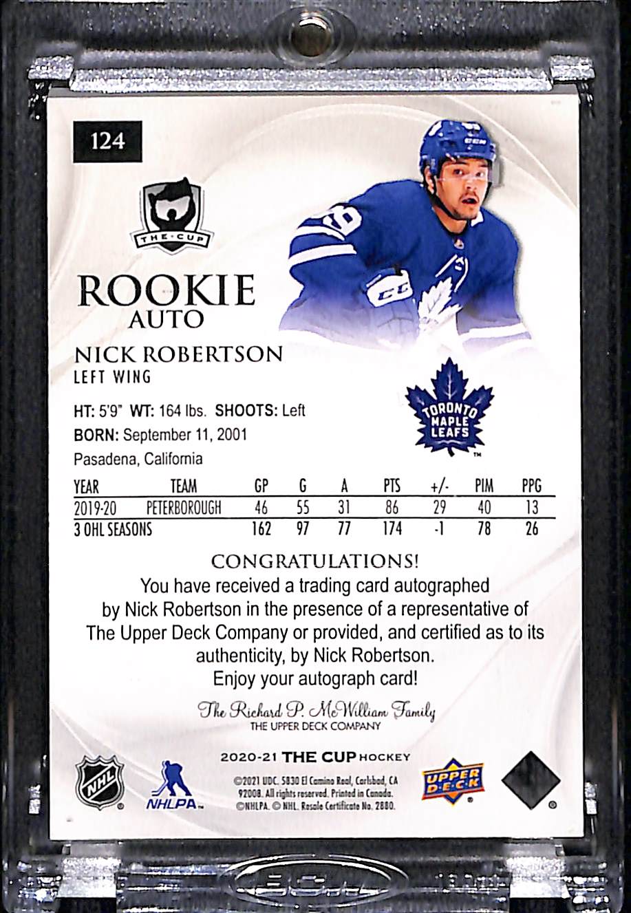 2020-21 Upper Deck The Cup Nick Robertson #124 11/36