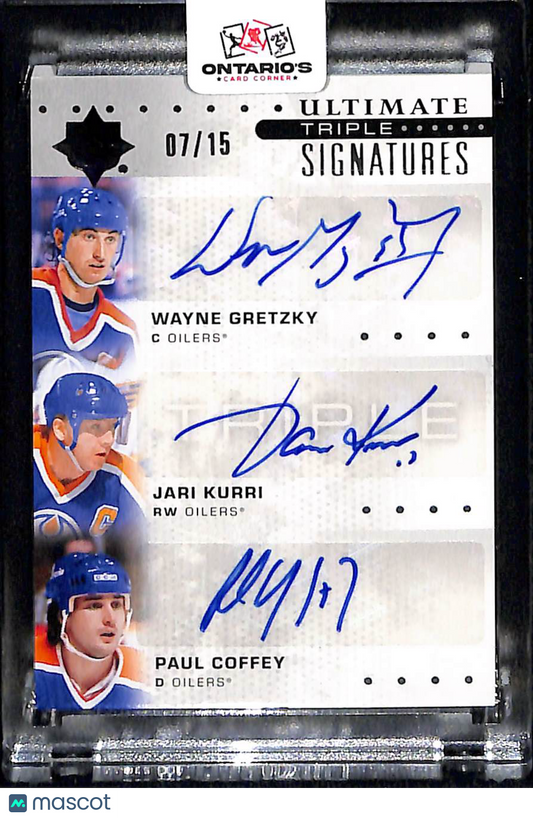 2025 Upper Deck Ultimate Collection Paul Coffey Wayne Gretzky Jari Kurri #TS-GKC 07/15