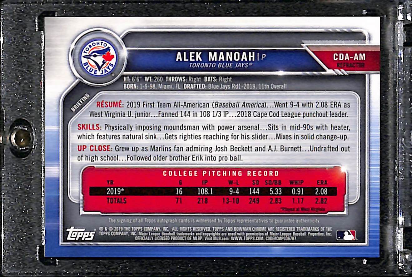 2019 Topps Bowman Draft Alek Manoah #CDA-AM 94/499
