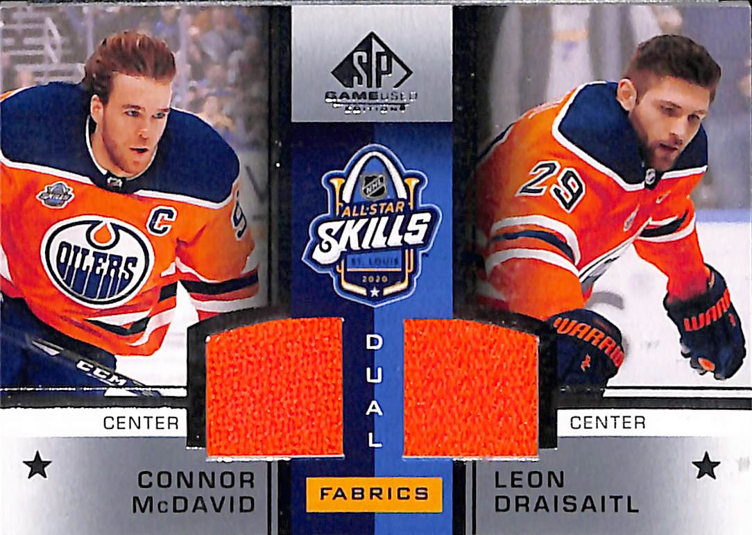 2020-21 Upper Deck SP Game Used Leon Draisaitl Connor McDavid Dual Fabrics