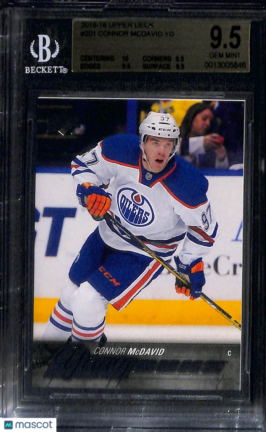 2015 Upper Deck Connor McDavid YG #201 Rookie BGS 9.5