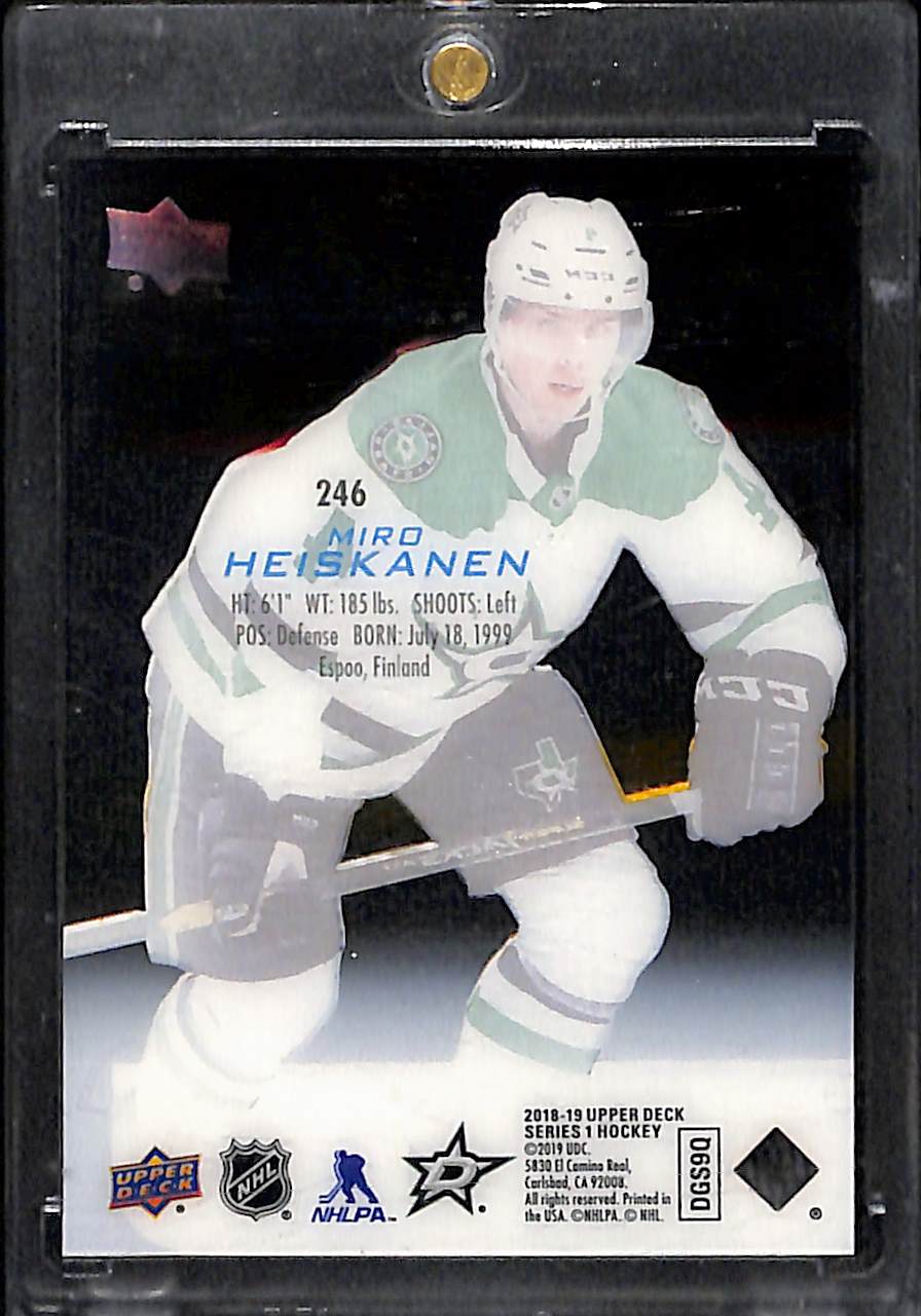 2018-19 Upper Deck Series 1 Miro Heiskanen #246 Acetate Young Gun