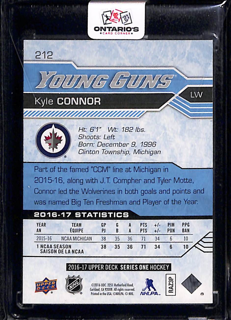 2016-17 Upper Deck Young Guns Kyle Connor #212 Young Guns