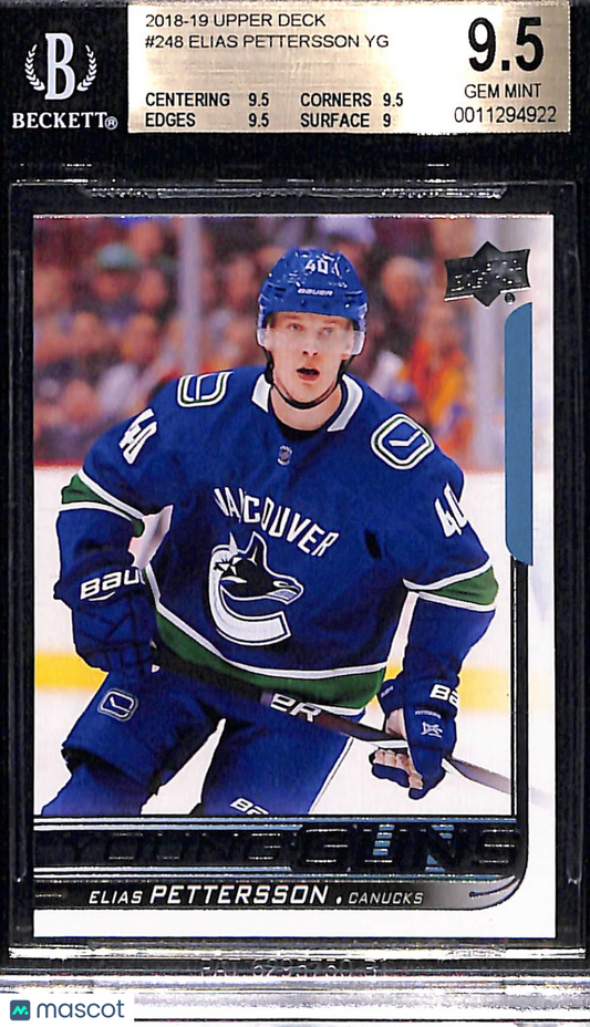 2018-19 Upper Deck Elias Pettersson YG RC #248 BGS 9.5
