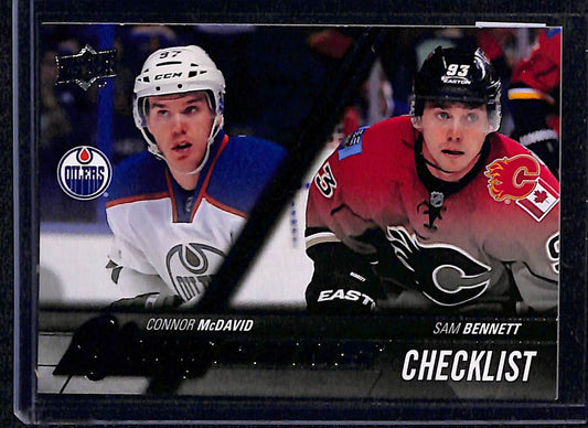 2015-16 Upper Deck Series 1 Young Guns Checklist (Connor McDavid / Sam Bennett) YG, CL #250