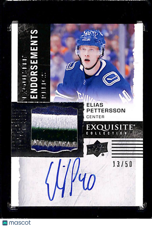 2019 2018-19 Upper Deck The Cup Elias Pettersson #ER-EP Rookie Endorsements Relics /50
