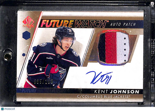 2023 2022-23 Upper Deck SP Authentic Future Watch Auto Patch Kent Johnson #FWAP-KJ Future Watch Auto Patch 011/111 Auto Patch