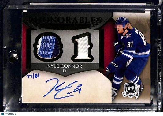 2018-19 Upper Deck The Cup Honorable Numbers Kyle Connor #HN-KC Game Used Patch Autograph 77/81