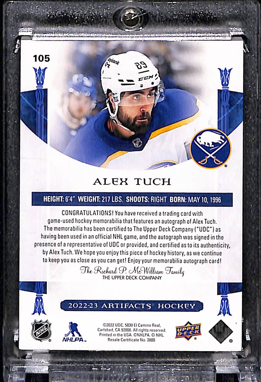 2022-23 Upper Deck Artifacts Alex Tuch #105 4/5