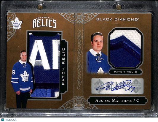 2016-17 Upper Deck Black Diamond Auston Matthews #RBR-AM Rookie Booklet Relic /5