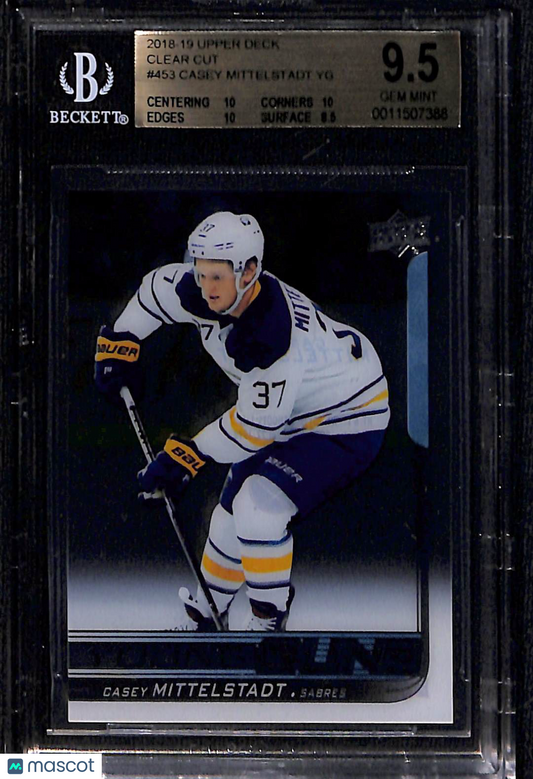 2018 Upper Deck Clear Cut Casey Mittelstadt YG #453 BGS 9.5