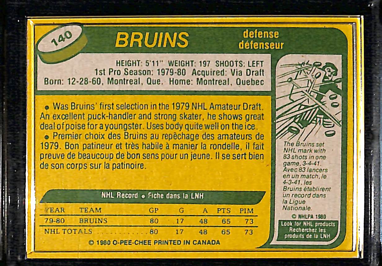 1980 O-Pee-Chee Ray Bourque #140