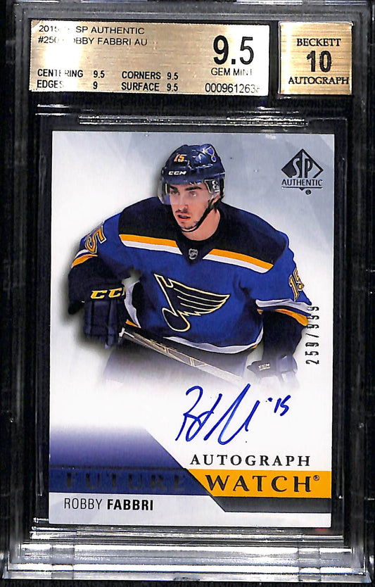 2015-16 SP Authentic Robby Fabbri RC #250 BGS 9.5