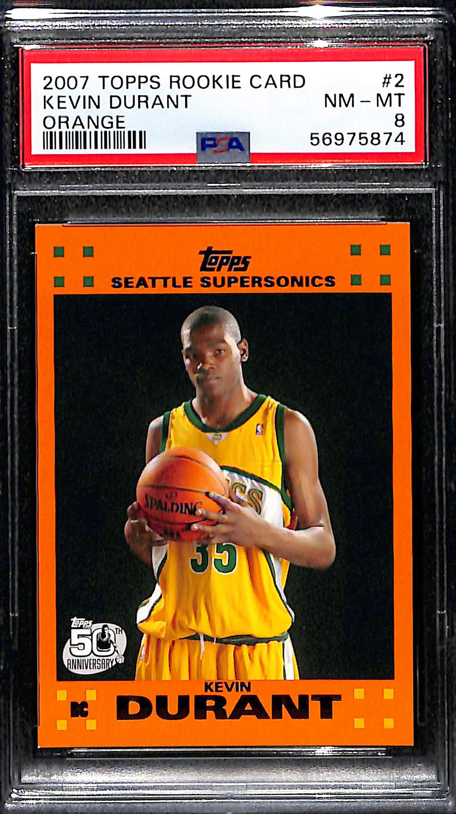 2007 Topps Rookie Card Kevin Durant #2 PSA 8