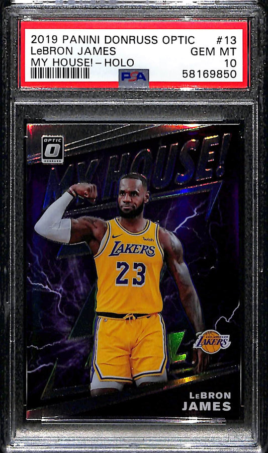 2019 Panini Donruss Optic My House! LeBron James #13 PSA 10