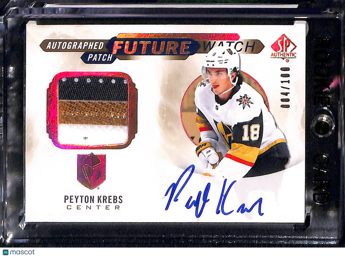 2020-21 Upper Deck SP Authentic Future Watch Peyton Krebs #FWAP-PK Autograph 004/100 Patch