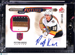 2020-21 Upper Deck SP Authentic Future Watch Peyton Krebs #FWAP-PK Autograph 004/100 Patch
