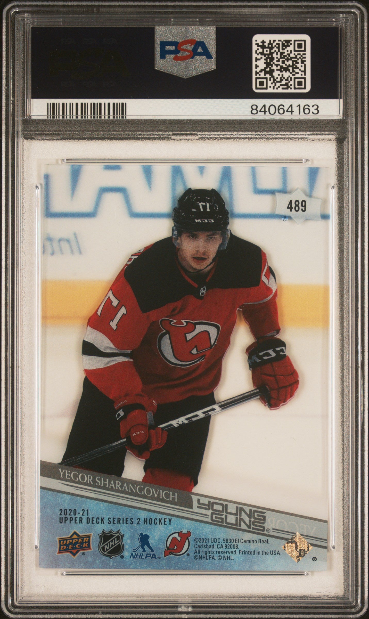 2020 Upper Deck Yegor Sharangovich #489 Clear Cut PSA 10