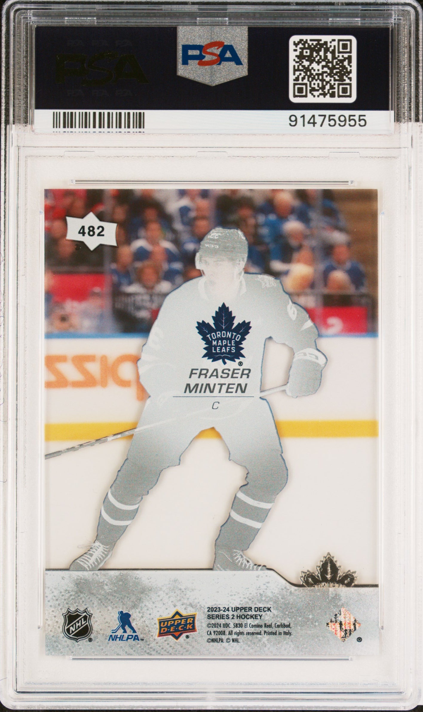 2023 Upper Deck Fraser Minten #482 Clear Cut PSA 10
