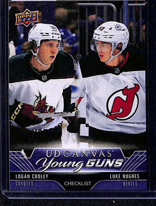 2023-24 Upper Deck Series 2 Logan Cooley / Luke Hughes YG, CL #C240