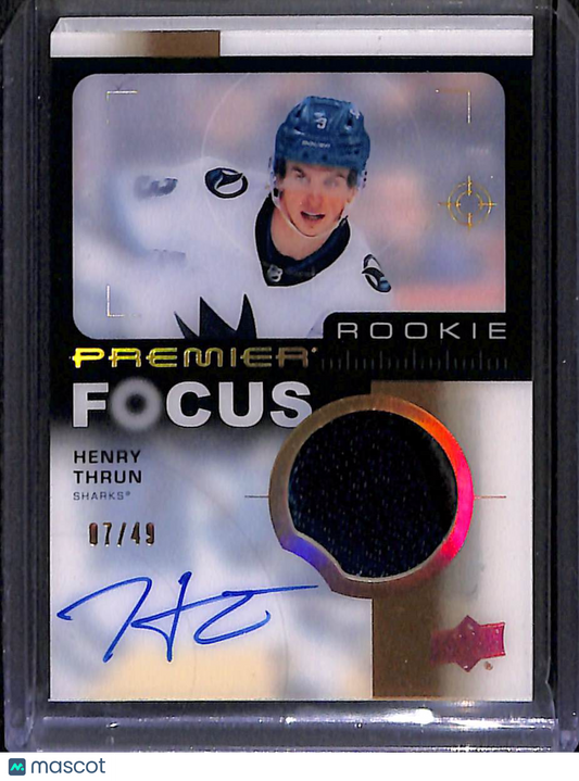 2023-24 Upper Deck Premier Henry Thrun #PFR-HT Gold RPA Autograph Patch 07/49