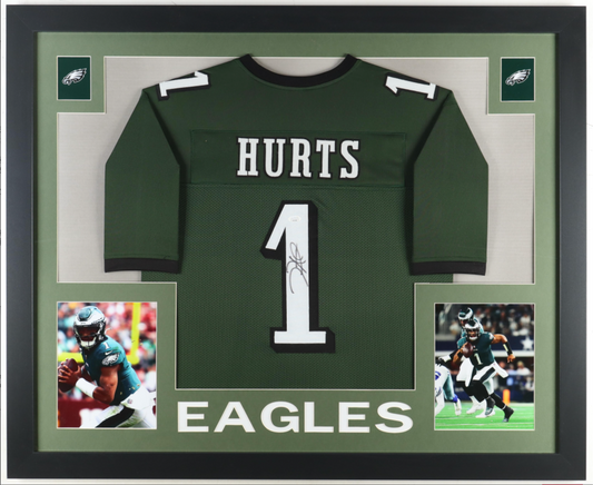 2023 Jalen Hurts Philadelphia Eagles Signed Jalen Hurts Signed Custom Framed Jersey Display (PSA) Football Jersey Jersey