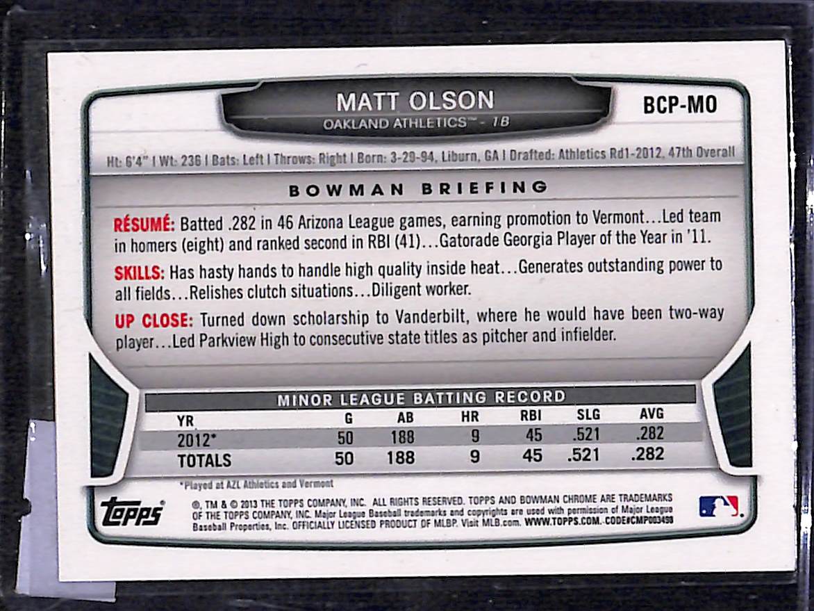 2013 Topps Bowman Chrome Matt Olson #BCP-MO
