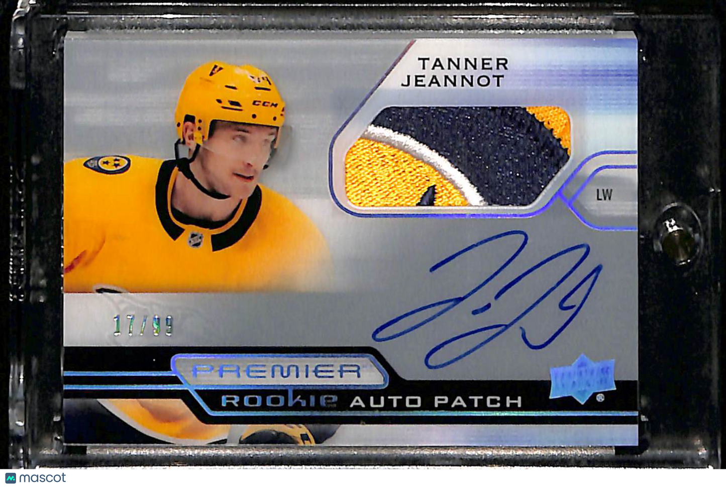 2022 2021-22 Upper Deck Premier Tanner Jeannot #AHR-TJ Premier Rookie Auto Patch Path Auto