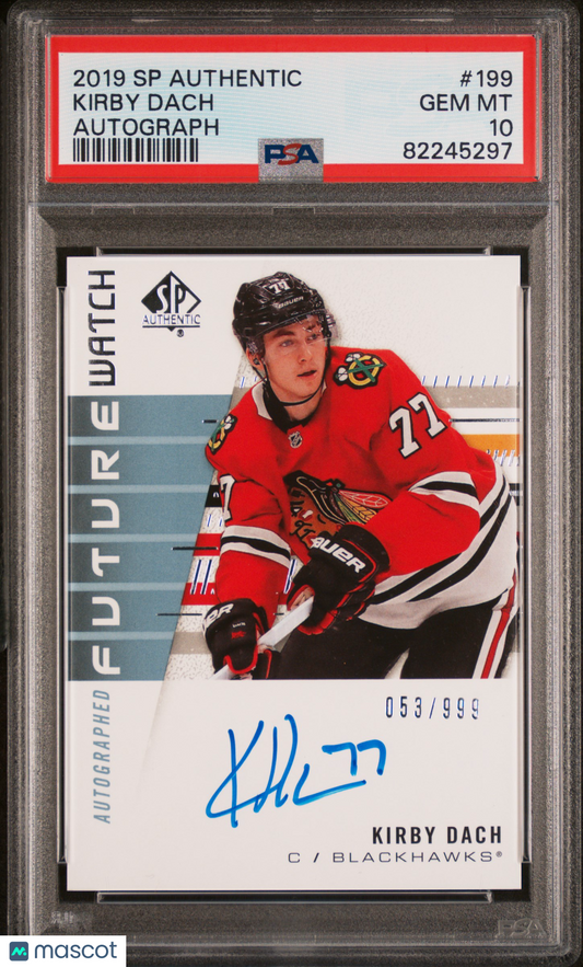 2019 SP Authentic Kirby Dach #199 Autograph PSA 10