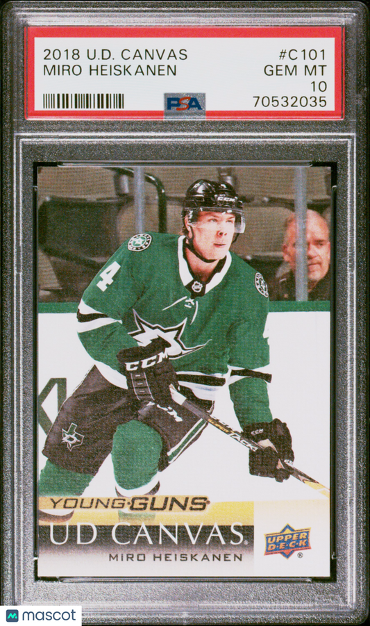 2018 Upper Deck Canvas Miro Heiskanen #C101 PSA 10