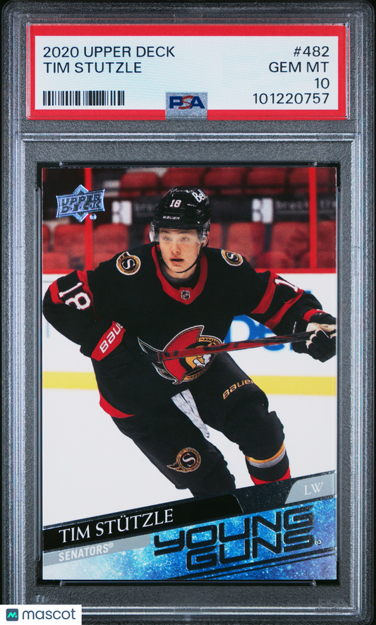2020 Upper Deck Tim Stutzle #482 PSA 10