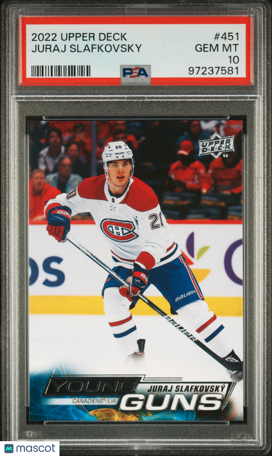 2022 Upper Deck Juraj Slafkovsky #451 PSA 10