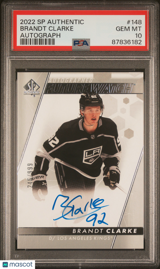 2022 SP Authentic Brandt Clarke #148 Autograph 246/999 PSA 10