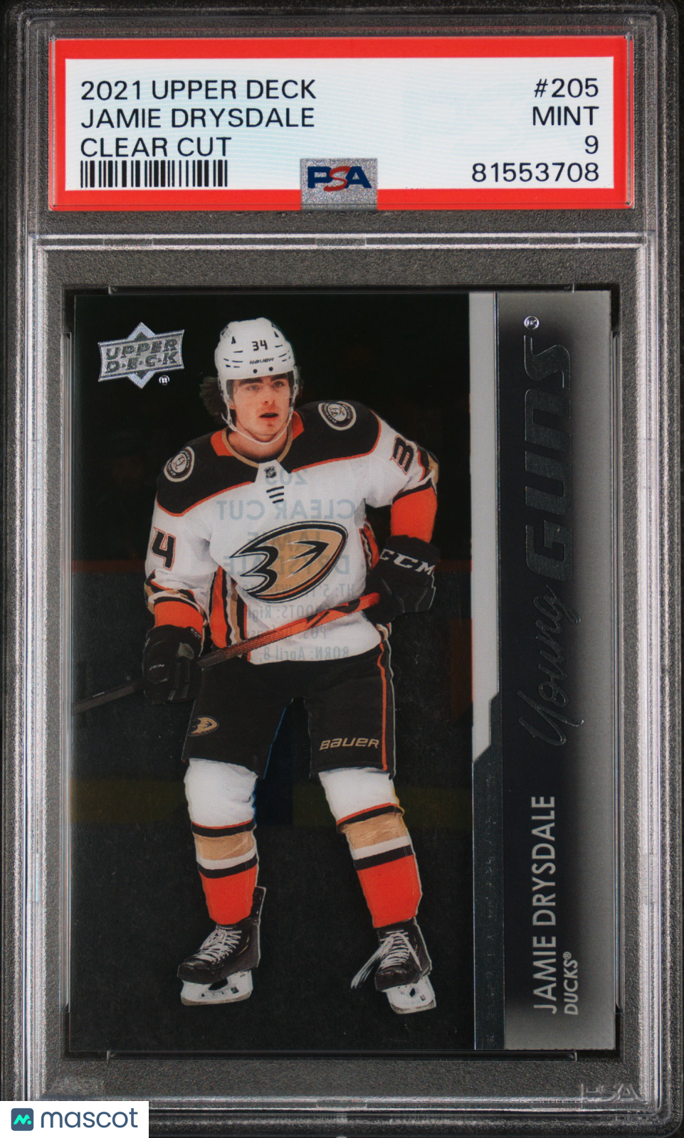 2021-2022 Upper Deck Jamie Drysdale #205 Clear Cut PSA 9