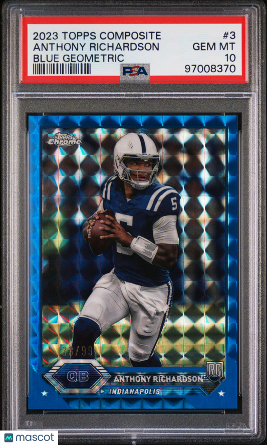 2023 Topps Composite Anthony Richardson #3 Blue Geometric PSA 10
