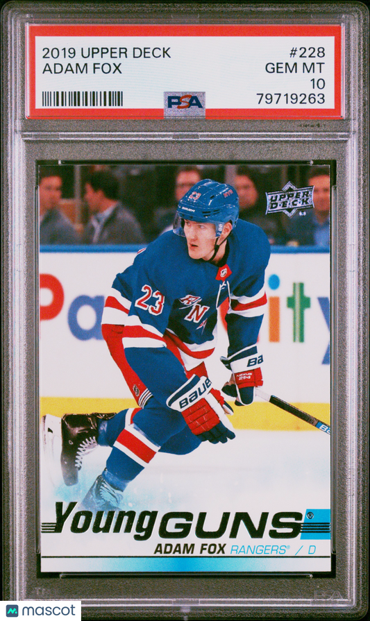 2019 Upper Deck Adam Fox #228 PSA 10