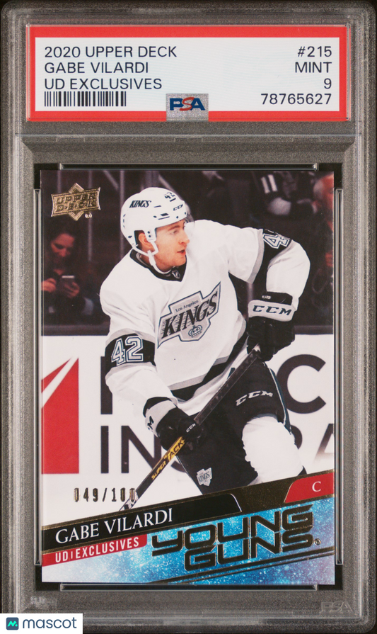 2020 Upper Deck Gabe Vilardi #215 UD Exclusives 049/100 PSA 9